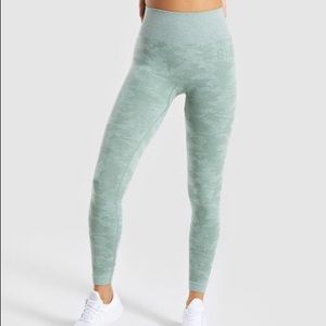 Gymshark Camo Seamless Leggings Sage Green New